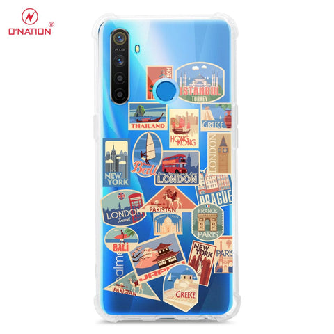 Realme 5 Cover - Personalised Boarding Pass Ticket Series - 5 Designs - Clear Phone Case - Soft Silicon Borders