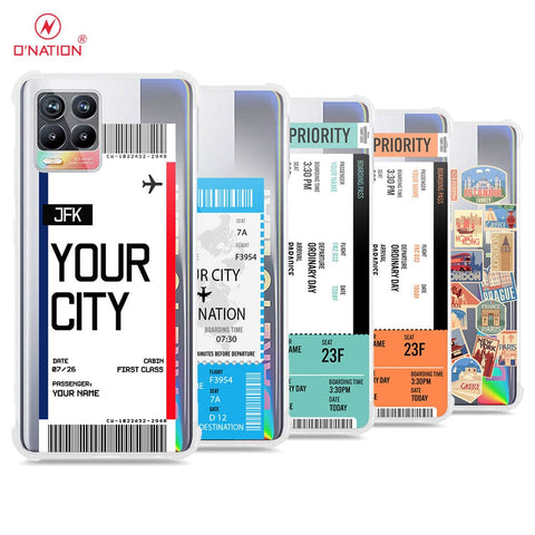 Realme 8 Cover - Personalised Boarding Pass Ticket Series - 5 Designs - Clear Phone Case - Soft Silicon Borders