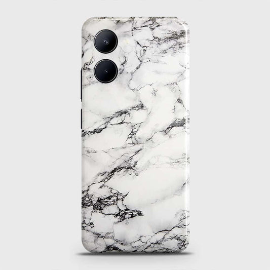 Realme C33 Cover - Trendy White Floor Marble Printed Hard Case with Life Time Colors Guarantee