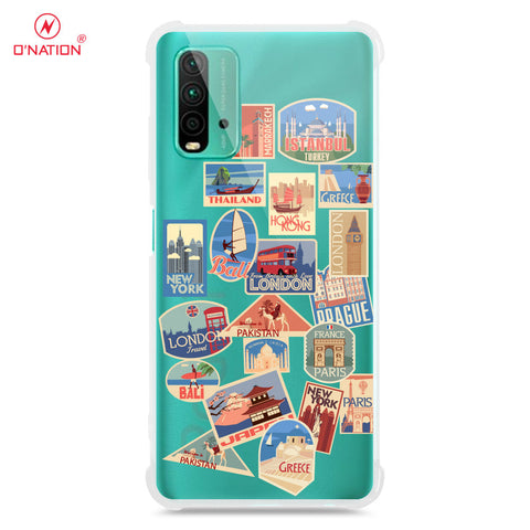 Xiaomi Redmi 9T Cover - Personalised Boarding Pass Ticket Series - 5 Designs - Clear Phone Case - Soft Silicon Borders