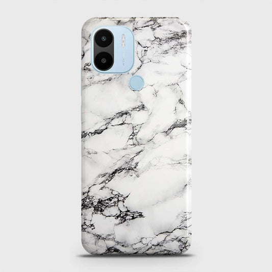 Xiaomi Redmi A1 Plus Cover - Trendy White Floor Marble Printed Hard Case with Life Time Colors Guarantee