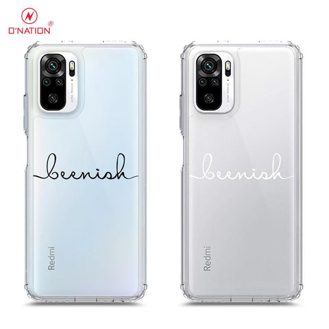 Xiaomi Redmi Note 10 4G Cover - Personalised Name Series - 8 Designs - Clear Phone Case - Soft Silicon Borders