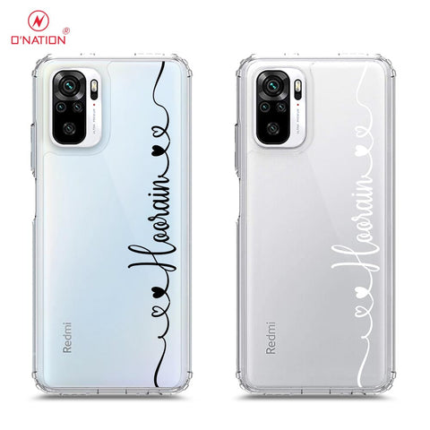 Xiaomi Redmi Note 10 4G Cover - Personalised Name Series - 8 Designs - Clear Phone Case - Soft Silicon Borders