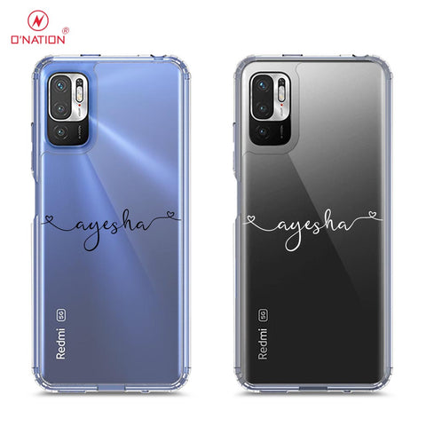 Xiaomi Redmi Note 10 5G Cover - Personalised Name Series - 8 Designs - Clear Phone Case - Soft Silicon Borders