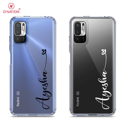 Xiaomi Redmi Note 10 5G Cover - Personalised Name Series - 8 Designs - Clear Phone Case - Soft Silicon Borders