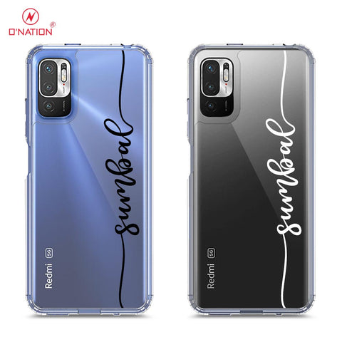 Xiaomi Redmi Note 10 5G Cover - Personalised Name Series - 8 Designs - Clear Phone Case - Soft Silicon Borders