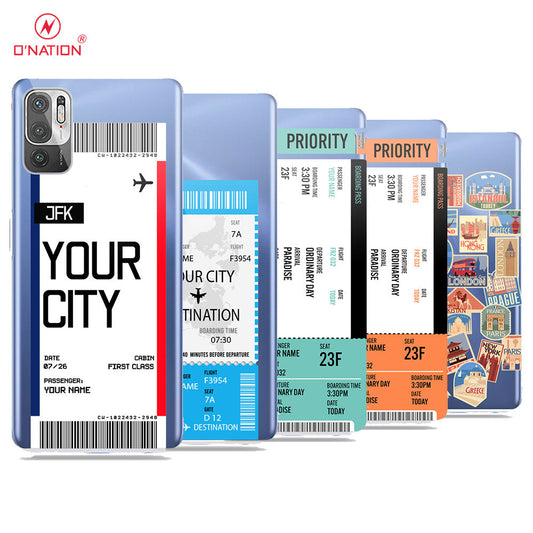 Xiaomi Redmi Note 10 5G Cover - Personalised Boarding Pass Ticket Series - 5 Designs - Clear Phone Case - Soft Silicon Borders