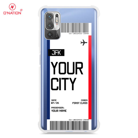 Xiaomi Redmi Note 10 5G Cover - Personalised Boarding Pass Ticket Series - 5 Designs - Clear Phone Case - Soft Silicon Borders