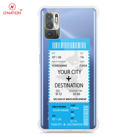 Xiaomi Redmi Note 10 5G Cover - Personalised Boarding Pass Ticket Series - 5 Designs - Clear Phone Case - Soft Silicon Borders