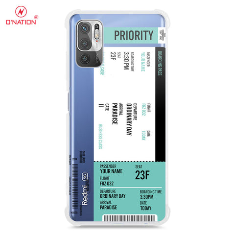 Xiaomi Redmi Note 10 5G Cover - Personalised Boarding Pass Ticket Series - 5 Designs - Clear Phone Case - Soft Silicon Borders