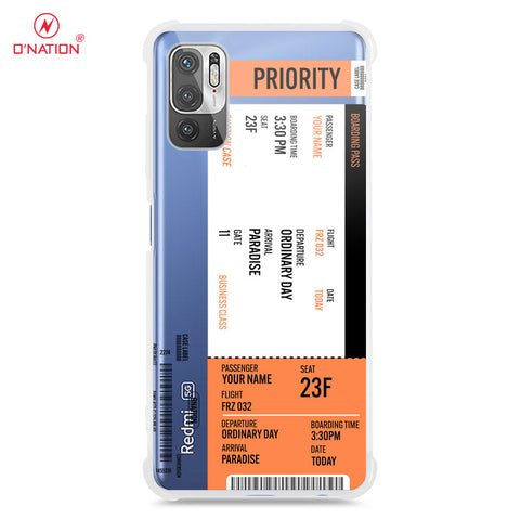 Xiaomi Redmi Note 10 5G Cover - Personalised Boarding Pass Ticket Series - 5 Designs - Clear Phone Case - Soft Silicon Borders