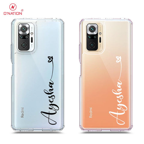 Xiaomi Redmi Note 10 Pro 4G Cover - Personalised Name Series - 8 Designs - Clear Phone Case - Soft Silicon Borders