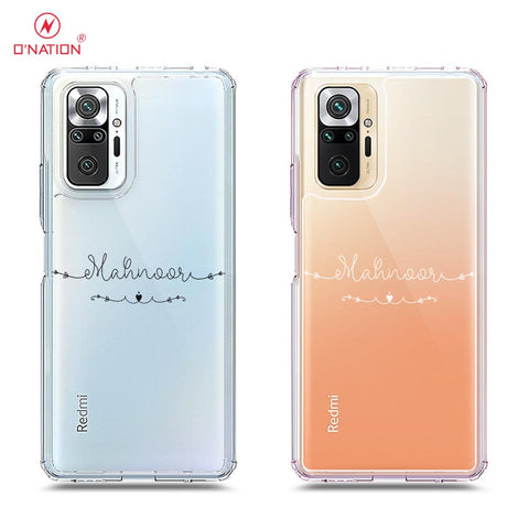 Xiaomi Redmi Note 10 Pro 4G Cover - Personalised Name Series - 8 Designs - Clear Phone Case - Soft Silicon Borders