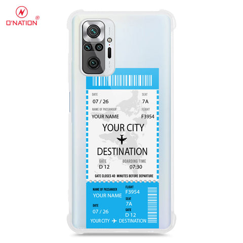 Xiaomi Redmi Note 10 Pro Max Cover - Personalised Boarding Pass Ticket Series - 5 Designs - Clear Phone Case - Soft Silicon Borders