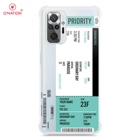 Xiaomi Redmi Note 10 Pro Max Cover - Personalised Boarding Pass Ticket Series - 5 Designs - Clear Phone Case - Soft Silicon Borders