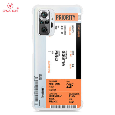 Xiaomi Redmi Note 10 Pro Max Cover - Personalised Boarding Pass Ticket Series - 5 Designs - Clear Phone Case - Soft Silicon Borders