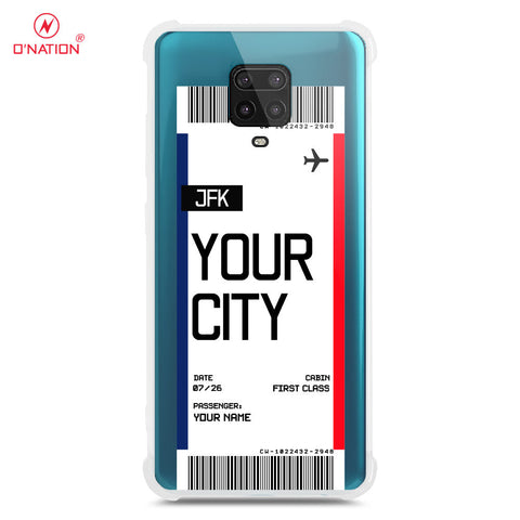 Xiaomi Redmi Note 9 Pro Cover - Personalised Boarding Pass Ticket Series - 5 Designs - Clear Phone Case - Soft Silicon Borders