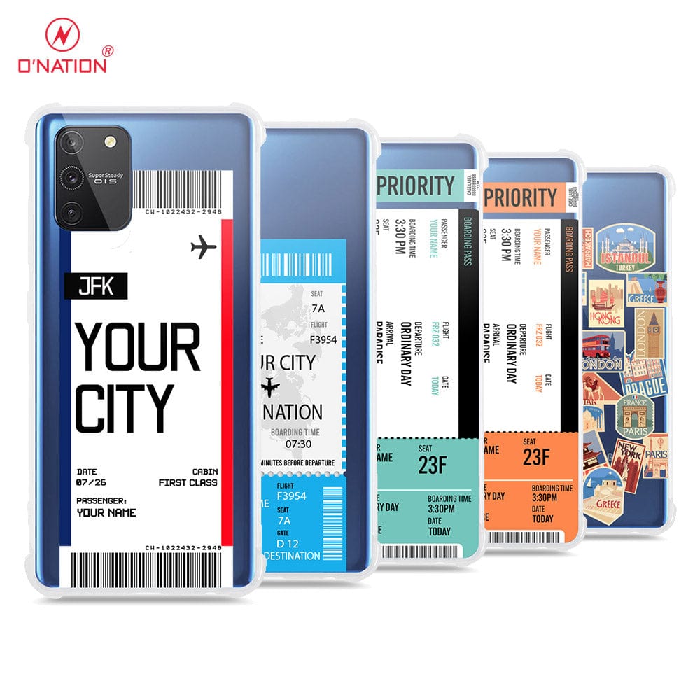 Samsung Galaxy S10 Lite Cover - Personalised Boarding Pass Ticket Series - 5 Designs - Clear Phone Case - Soft Silicon Borders