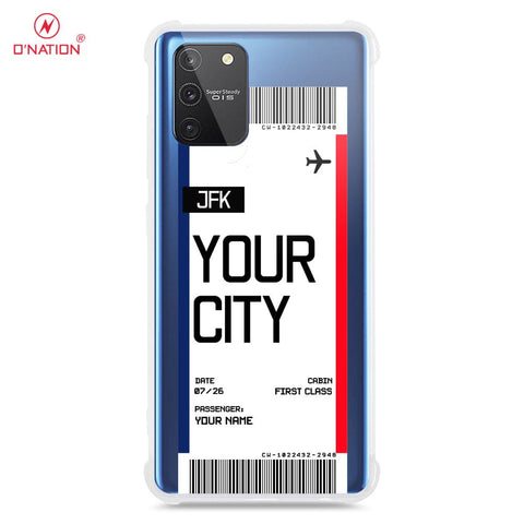 Samsung Galaxy S10 Lite Cover - Personalised Boarding Pass Ticket Series - 5 Designs - Clear Phone Case - Soft Silicon Borders