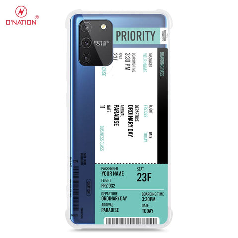 Samsung Galaxy S10 Lite Cover - Personalised Boarding Pass Ticket Series - 5 Designs - Clear Phone Case - Soft Silicon Borders