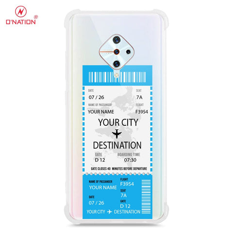 Vivo S1 Pro Cover - Personalised Boarding Pass Ticket Series - 5 Designs - Clear Phone Case - Soft Silicon Borders