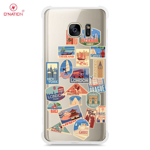 Samsung Galaxy S7 Cover - Personalised Boarding Pass Ticket Series - 5 Designs - Clear Phone Case - Soft Silicon Borders