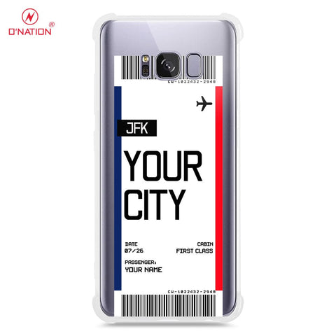 Samsung Galaxy S8 Cover - Personalised Boarding Pass Ticket Series - 5 Designs - Clear Phone Case - Soft Silicon Borders