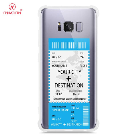 Samsung Galaxy S8 Cover - Personalised Boarding Pass Ticket Series - 5 Designs - Clear Phone Case - Soft Silicon Borders