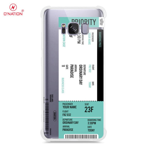 Samsung Galaxy S8 Cover - Personalised Boarding Pass Ticket Series - 5 Designs - Clear Phone Case - Soft Silicon Borders