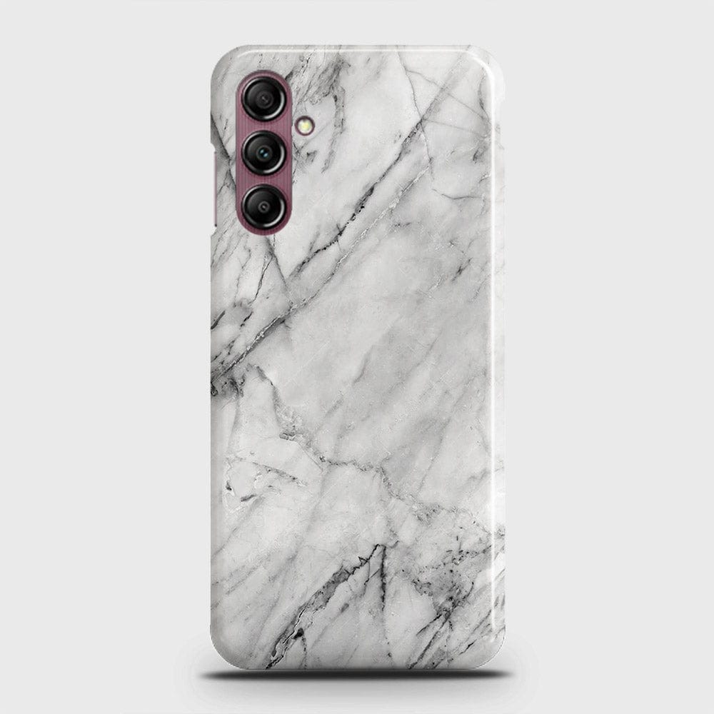 Samsung Galaxy A14 4G Cover - Trendy White Marble Printed Hard Case with Life Time Colors Guarantee