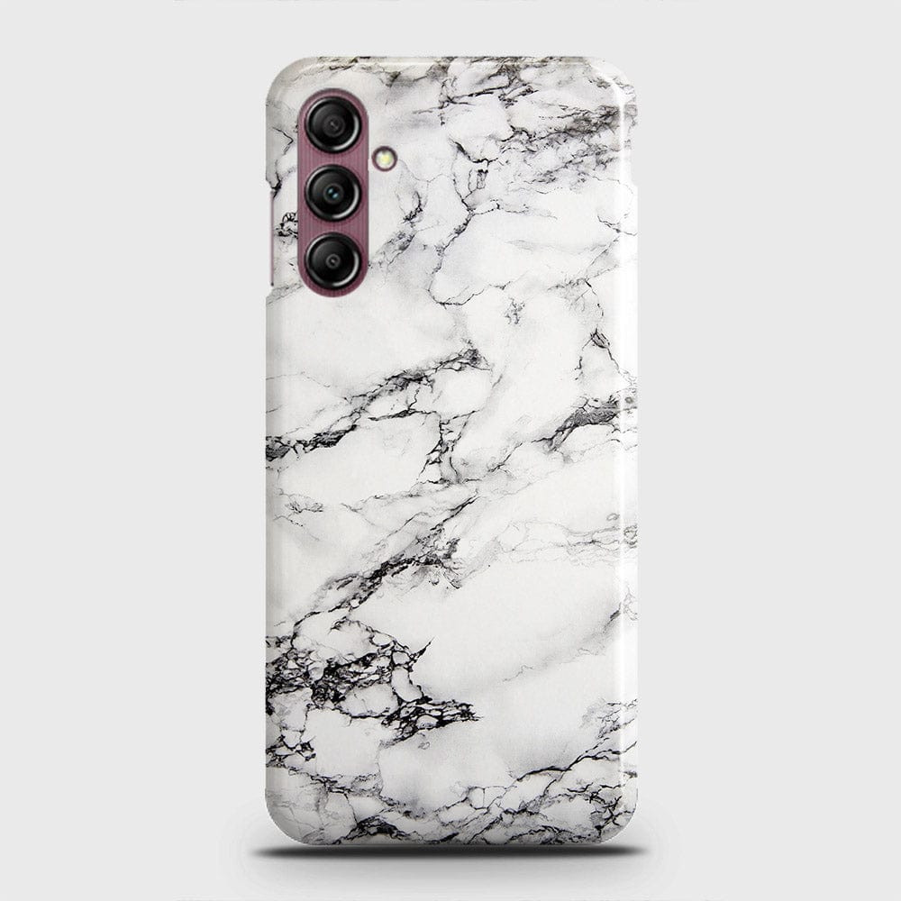 Samsung Galaxy A14 5G Cover - Trendy White Floor Marble Printed Hard Case with Life Time Colors Guarantee