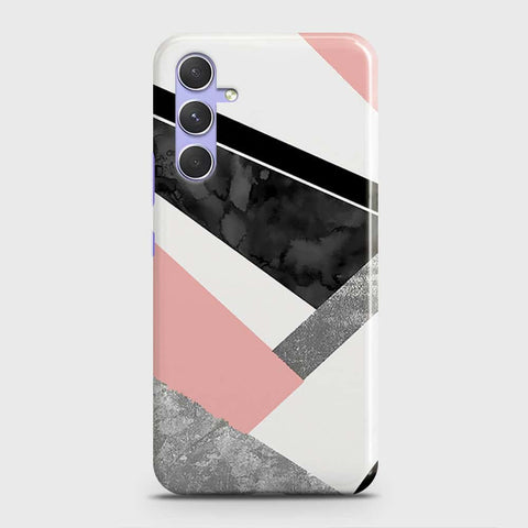 Samsung Galaxy A34 5G Cover - Geometric Luxe Marble Trendy Printed Hard Case with Life Time Colors Guarantee