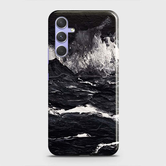 Samsung Galaxy A34 5G Cover - Black Ocean Marble Trendy Printed Hard Case with Life Time Colors Guarantee