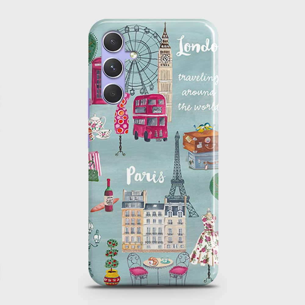 Samsung Galaxy A34 5G Cover - London, Paris, New York ModernPrinted Hard Case with Life Time Colors Guarantee