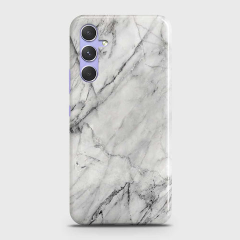 Samsung Galaxy A34 5G Cover - Trendy White Marble Printed Hard Case with Life Time Colors Guarantee