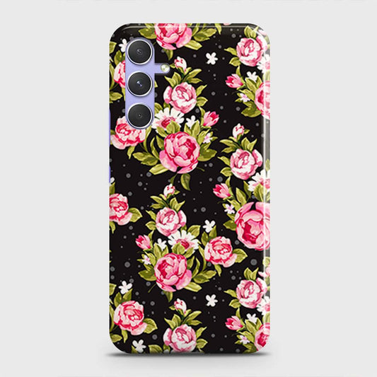 Samsung Galaxy A54 5G Cover - Trendy Pink Rose Vintage Flowers Printed Hard Case with Life Time Colors Guarantee