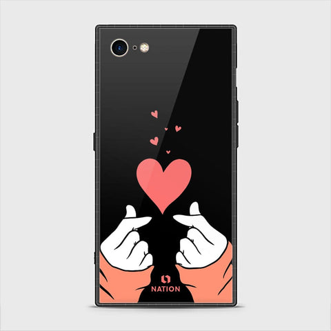 iPhone 8 Cover - Onation Heart Series - HQ Ultra Shine Premium Infinity Glass Soft Silicon Borders Casee