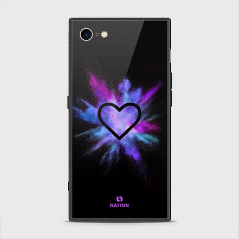 iPhone 8 Cover - Onation Heart Series - HQ Ultra Shine Premium Infinity Glass Soft Silicon Borders Casee