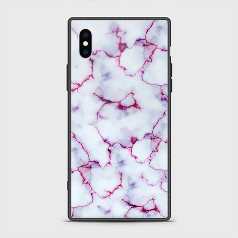 iPhone X Cover - White Marble Series - HQ Ultra Shine Premium Infinity Glass Soft Silicon Borders Casee