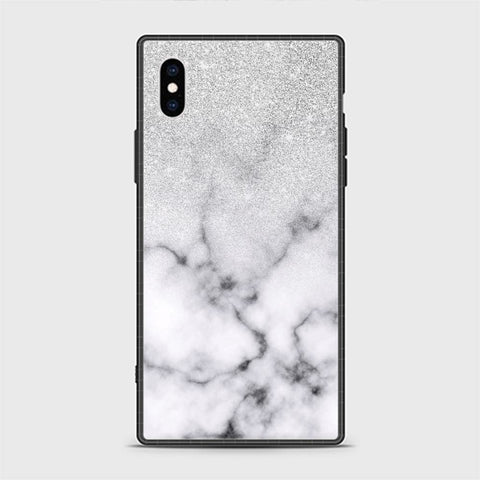 iPhone X Cover - White Marble Series - HQ Ultra Shine Premium Infinity Glass Soft Silicon Borders Casee