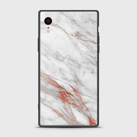 iPhone XR Cover - White Marble Series - HQ Ultra Shine Premium Infinity Glass Soft Silicon Borders Casee