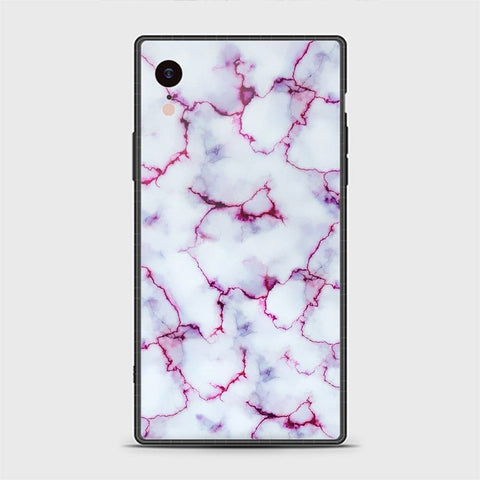 iPhone XR Cover - White Marble Series - HQ Ultra Shine Premium Infinity Glass Soft Silicon Borders Casee