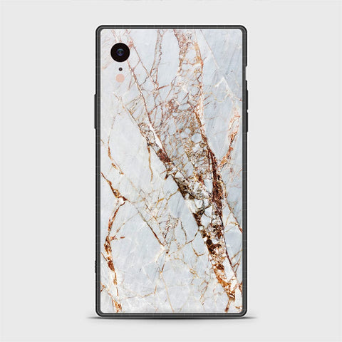 iPhone XR Cover - White Marble Series - HQ Ultra Shine Premium Infinity Glass Soft Silicon Borders Casee