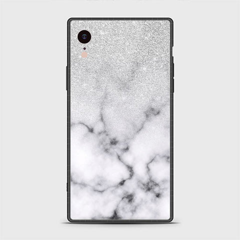 iPhone XR Cover - White Marble Series - HQ Ultra Shine Premium Infinity Glass Soft Silicon Borders Casee