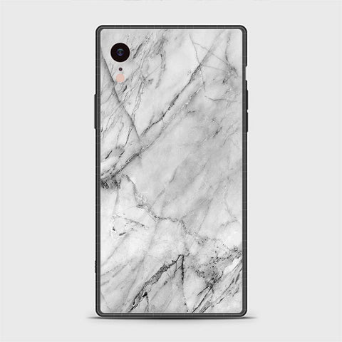 iPhone XR Cover - White Marble Series - HQ Ultra Shine Premium Infinity Glass Soft Silicon Borders Casee