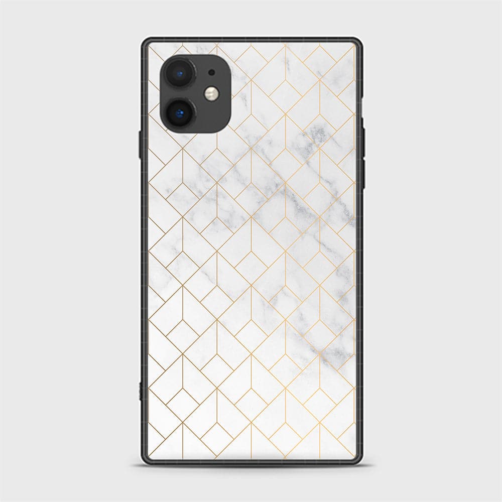 iPhone 11 Cover - White Marble Series 2 - HQ Ultra Shine Premium Infinity Glass Soft Silicon Borders Casee