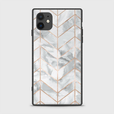 iPhone 11 Cover - White Marble Series 2 - HQ Ultra Shine Premium Infinity Glass Soft Silicon Borders Casee