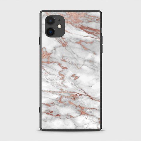 iPhone 11 Cover - White Marble Series 2 - HQ Ultra Shine Premium Infinity Glass Soft Silicon Borders Casee