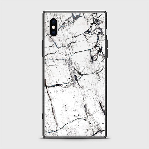 iPhone X Cover - White Marble Series 2 - HQ Ultra Shine Premium Infinity Glass Soft Silicon Borders Casee