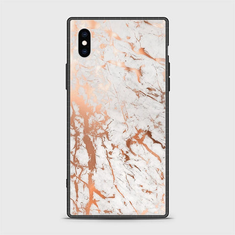 iPhone X Cover - White Marble Series 2 - HQ Ultra Shine Premium Infinity Glass Soft Silicon Borders Casee